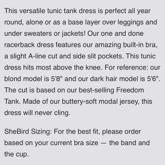 SheBird The Tunic Tank Dress Sz XS(SheBird Sz 1) - Picture 7 of 16